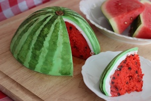 Watermelon shaped cake